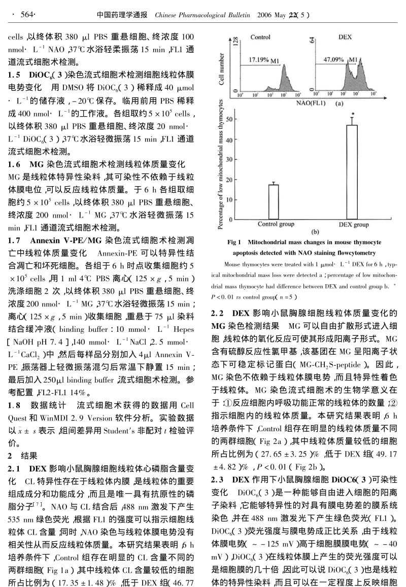 地塞米松诱导小鼠胸腺细胞凋亡中线粒体质量的变化.pdf_第2页