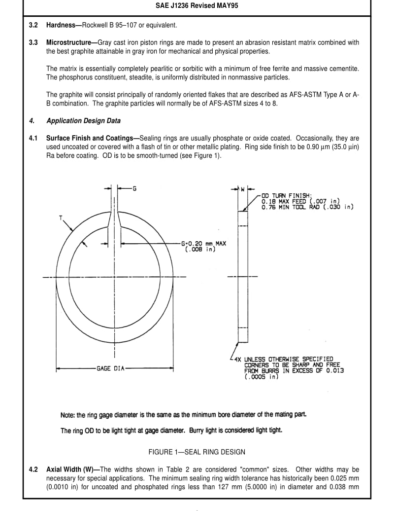 SAE J1236-1995 CAST IRON SEALING RINGS (METRIC).pdf_第2页