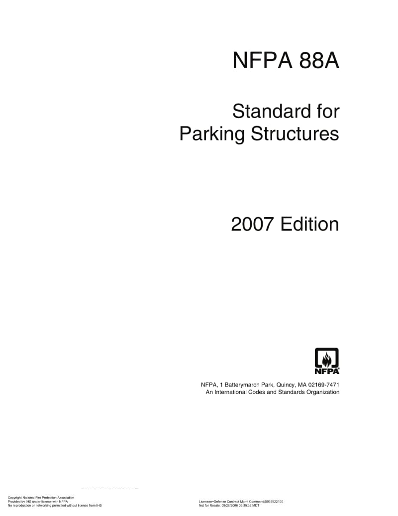 NFPA 88A-2007 Standard for Parking Structures.pdf_第1页