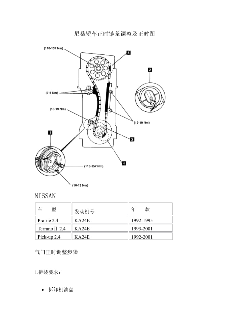 尼桑轿车正时链条调整及正时图.pdf_第1页