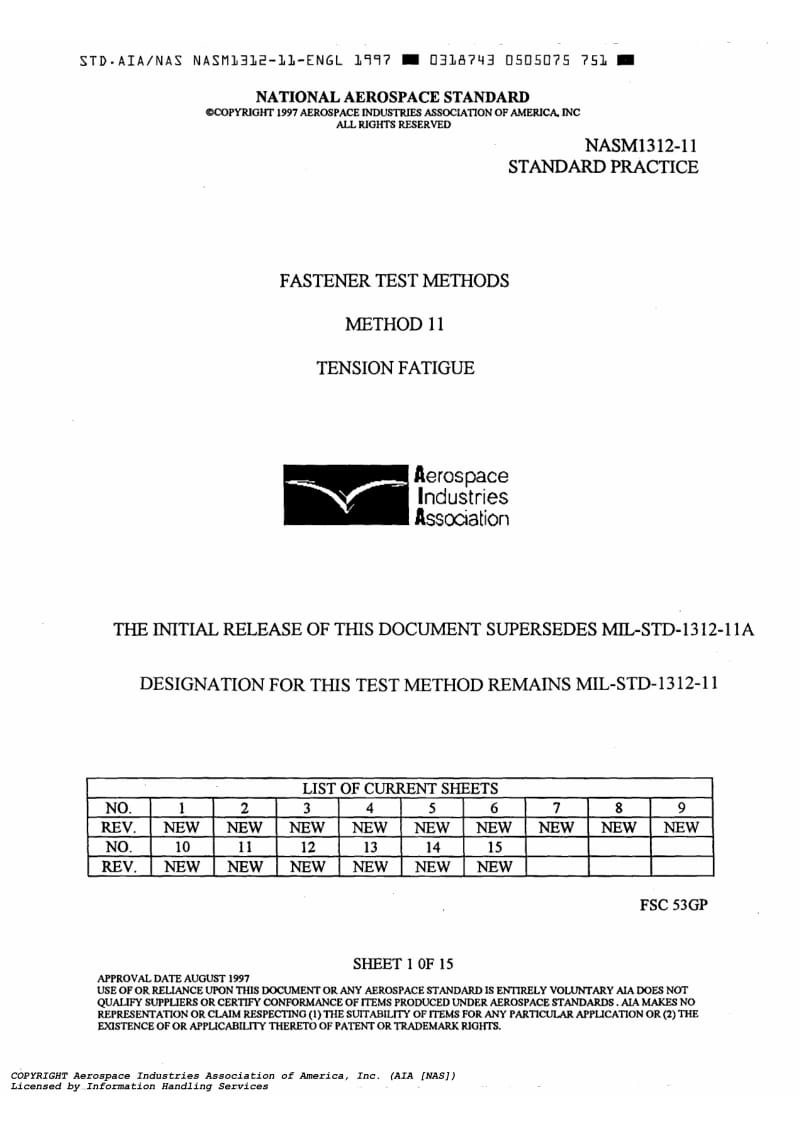 NASM 1312-11-1997 Fastener Test Methods - Method 11 Tension Fatigue.pdf_第2页