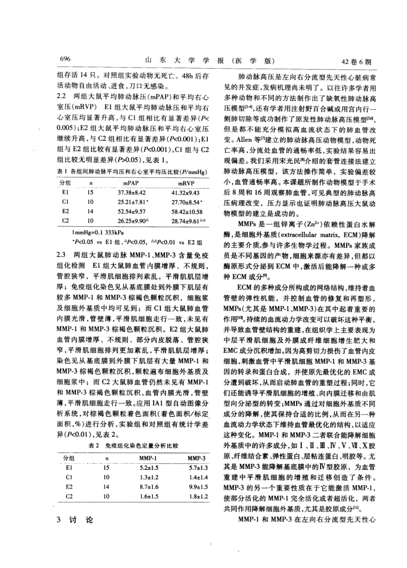 MMP-1、MMP-3对高动力血流状态肺血管重建的影响.pdf_第3页