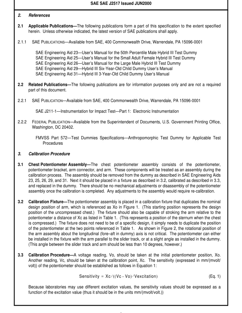 SAE J2517-2000 Hybrid III Family Chest Potentiometer Calibration Procedure.pdf_第2页