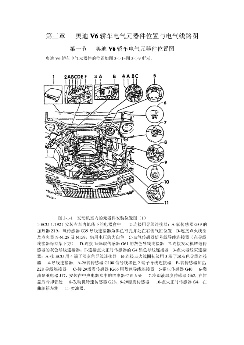 奥迪V6轿车电气元器件位置与电气线路图.pdf_第1页