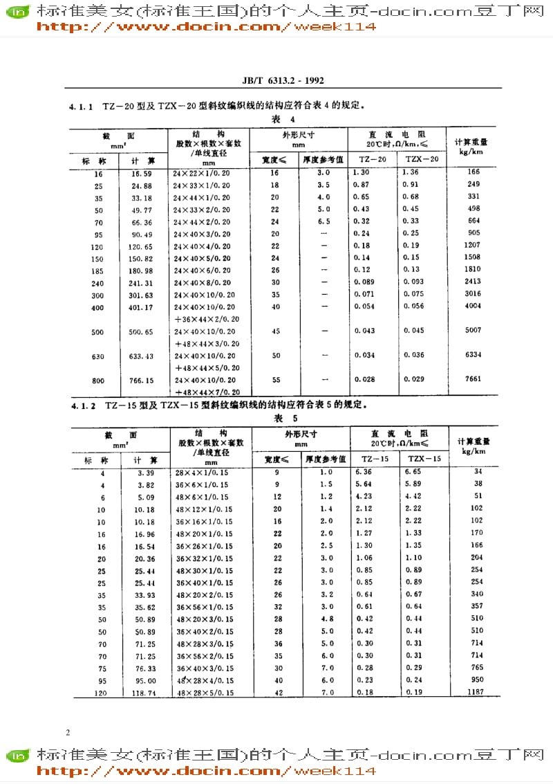 【JB机械标准】JB-T 6313.2-1992 电工铜编织线 斜纹编织线.pdf_第3页