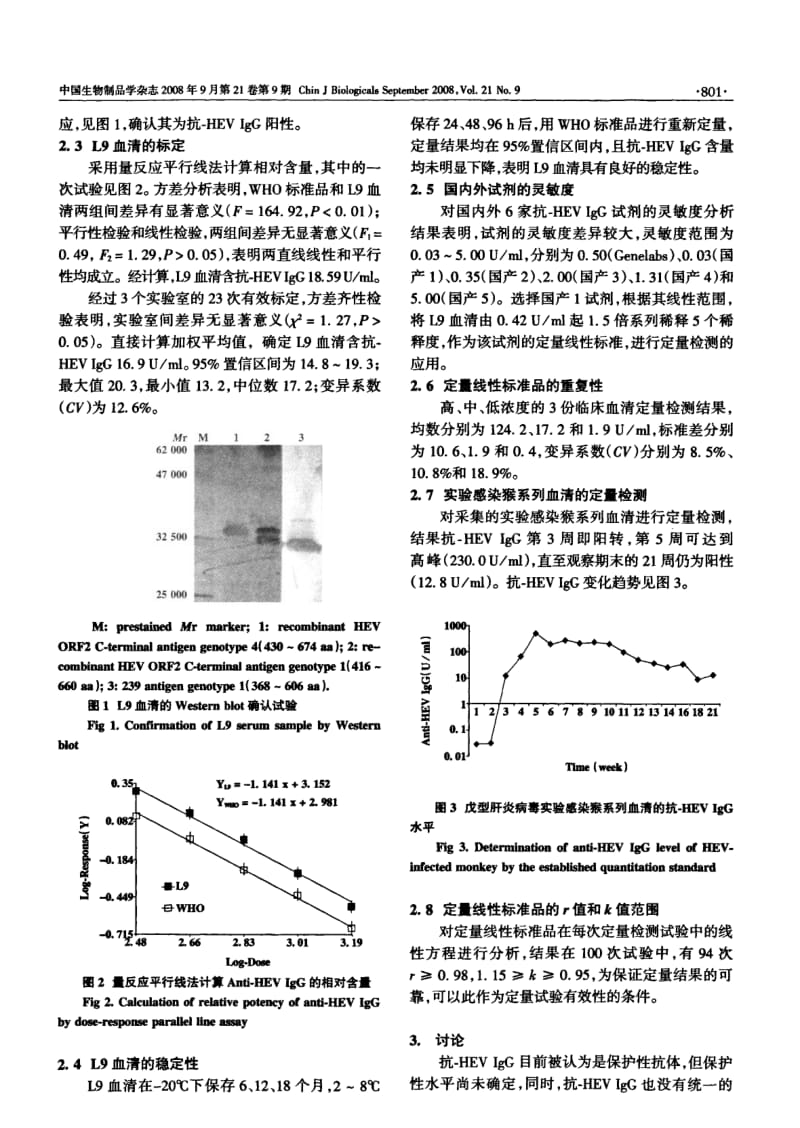 抗戊型肝炎病毒IGG抗体定量线性标准品的标定及初步应用.pdf_第3页