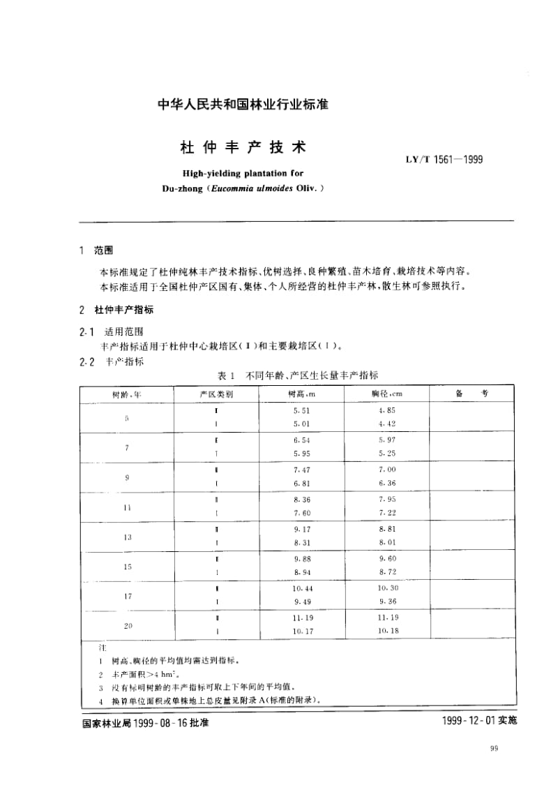 LY-T 1561-1999 杜仲丰产技术.pdf.pdf_第2页