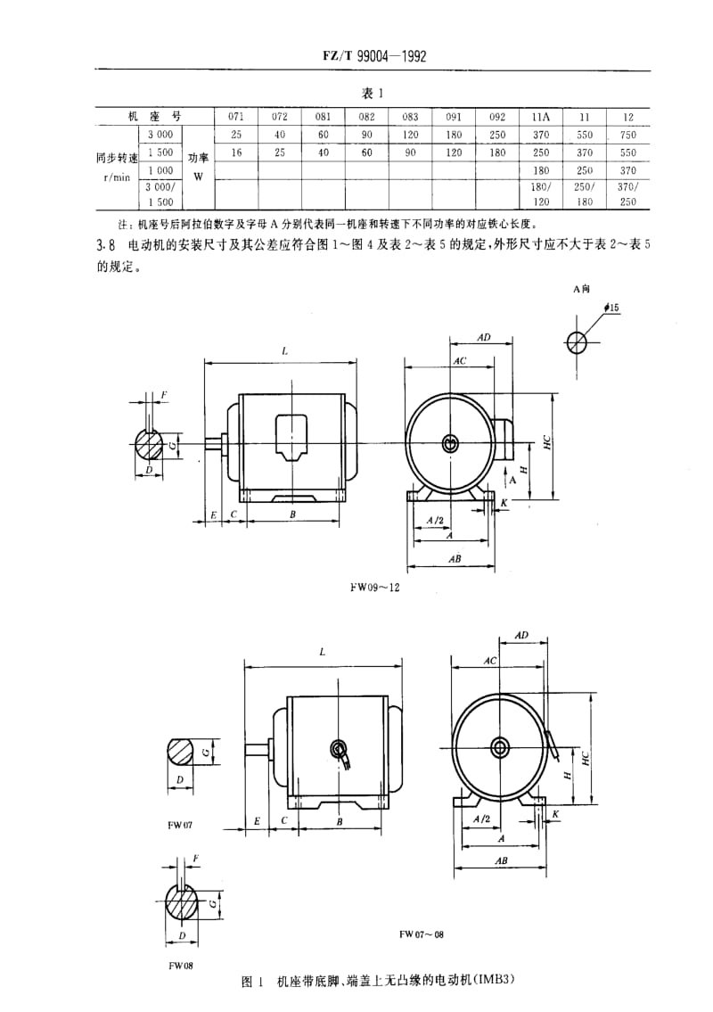 [纺织标准]-FZT 99004-1992 纺织用FW小功率三相异步电动机.pdf_第2页