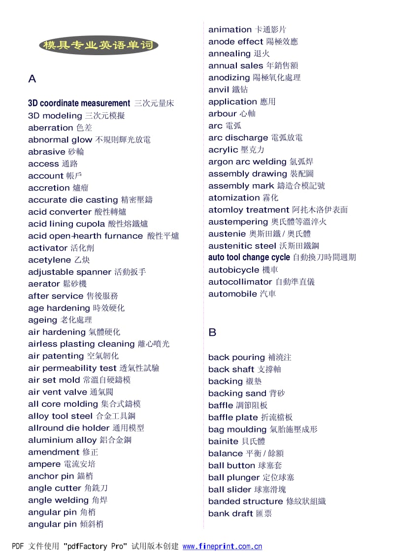 模具专业英语资料汇总.pdf_第1页