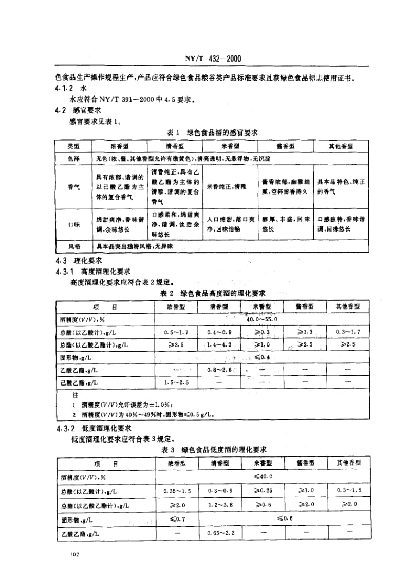 [农业标准]-NYT 432-2000_ 绿色食品 白酒.pdf_第3页