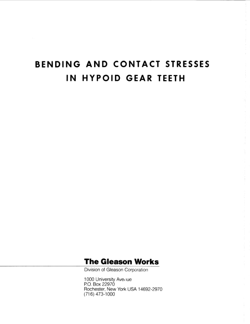 准双曲面齿轮的弯曲应力和接触应力Bending and Contact Stresses In Hypoid Gear Teeth SD3159.pdf_第1页