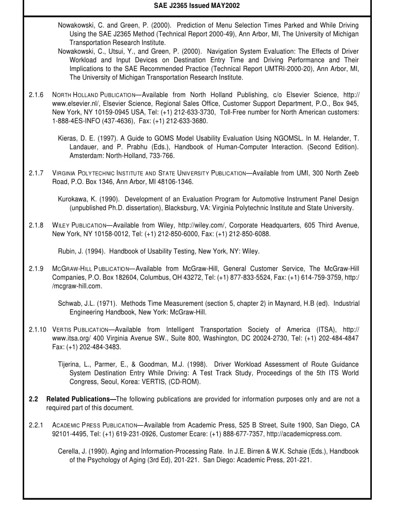 SAE J2365-2002 Calculation of the Time to Complete In-Vehicle Navigation and Route Guidance Tasks.pdf_第3页