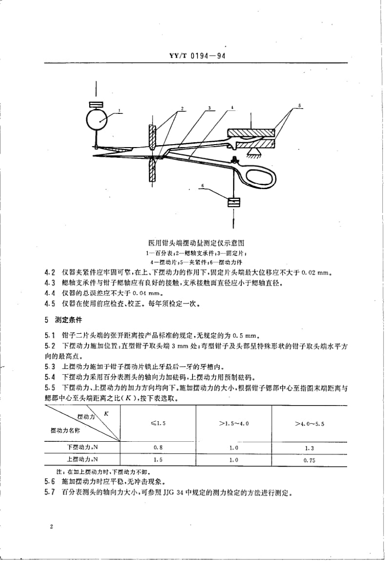 YY-T 0194-1994 医用钳头端摆动量测定方法.pdf.pdf_第3页