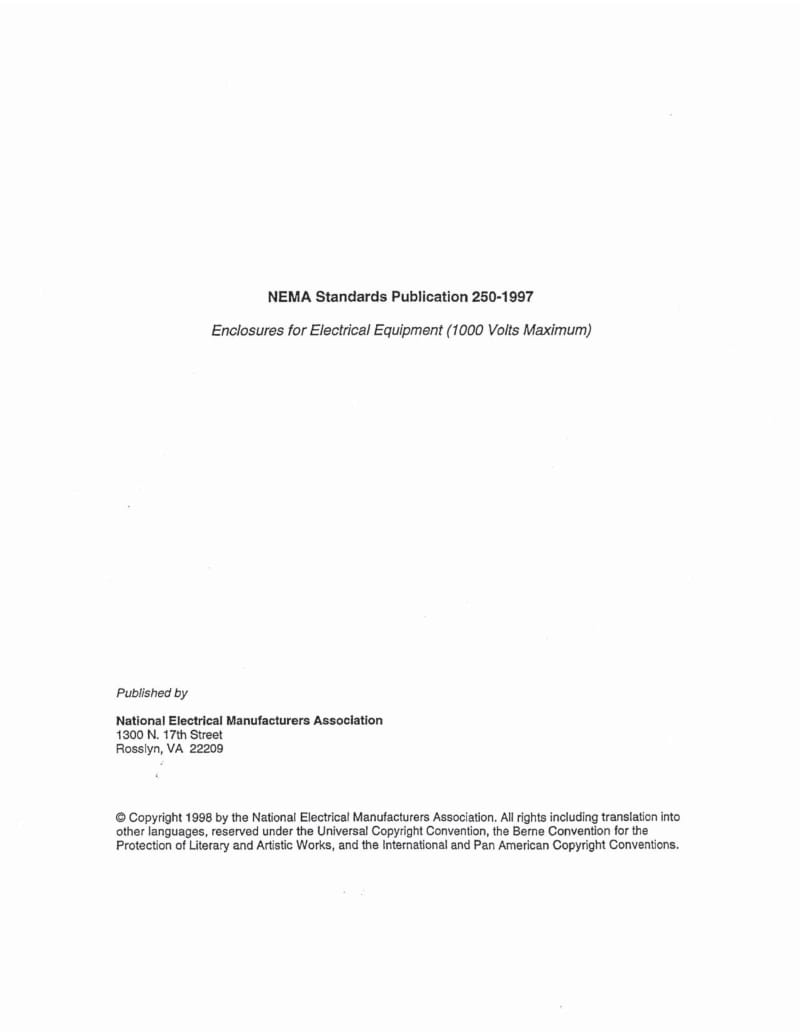 NEMA 250-1997 Enclosures for Electrical Equipment (1000 Volts Maximum)1.pdf_第2页