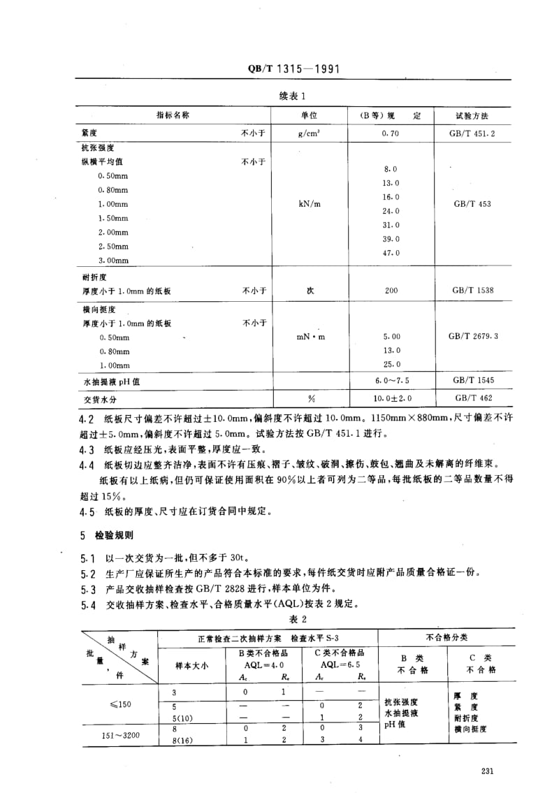 [轻工标准]-QBT 1315-1991 厚纸板.pdf_第2页