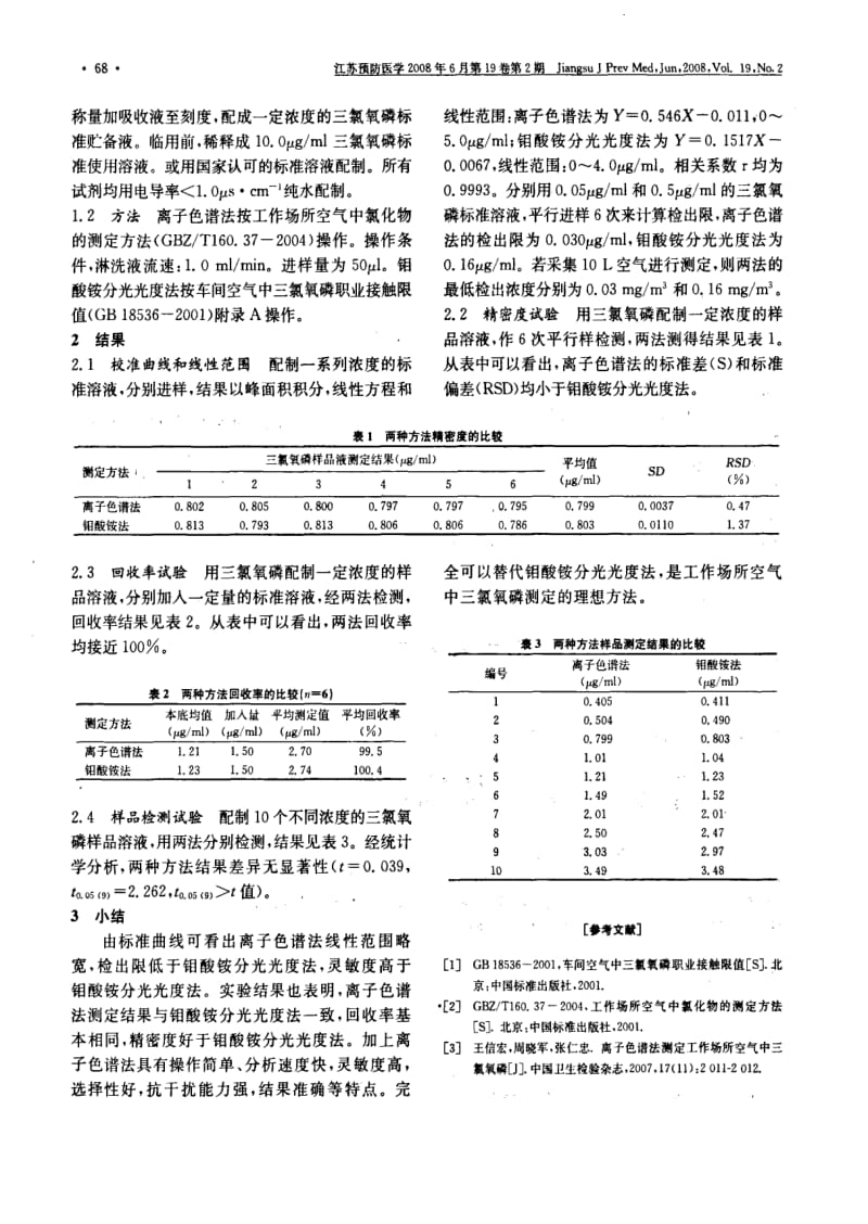 测定工作场所空气中三氯氧磷方法的比较.pdf_第2页