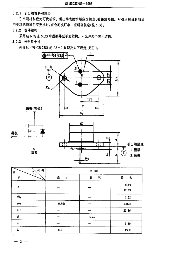 [电子标准]-SJ 50033.89-1995 半导体分立器件.CS6768和CS6770型硅N沟道增强型场效应晶体管详细规范.pdf_第3页