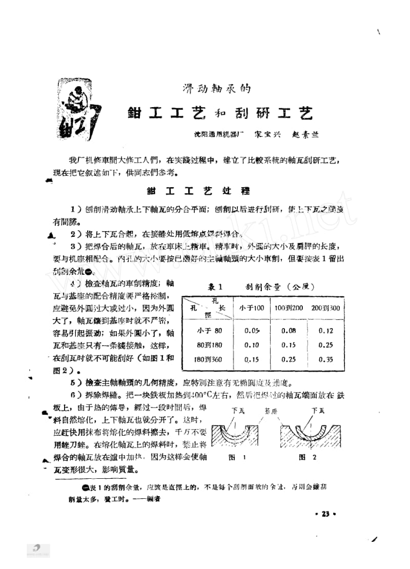 滑动轴承的钳工工艺和刮研工艺.pdf_第1页