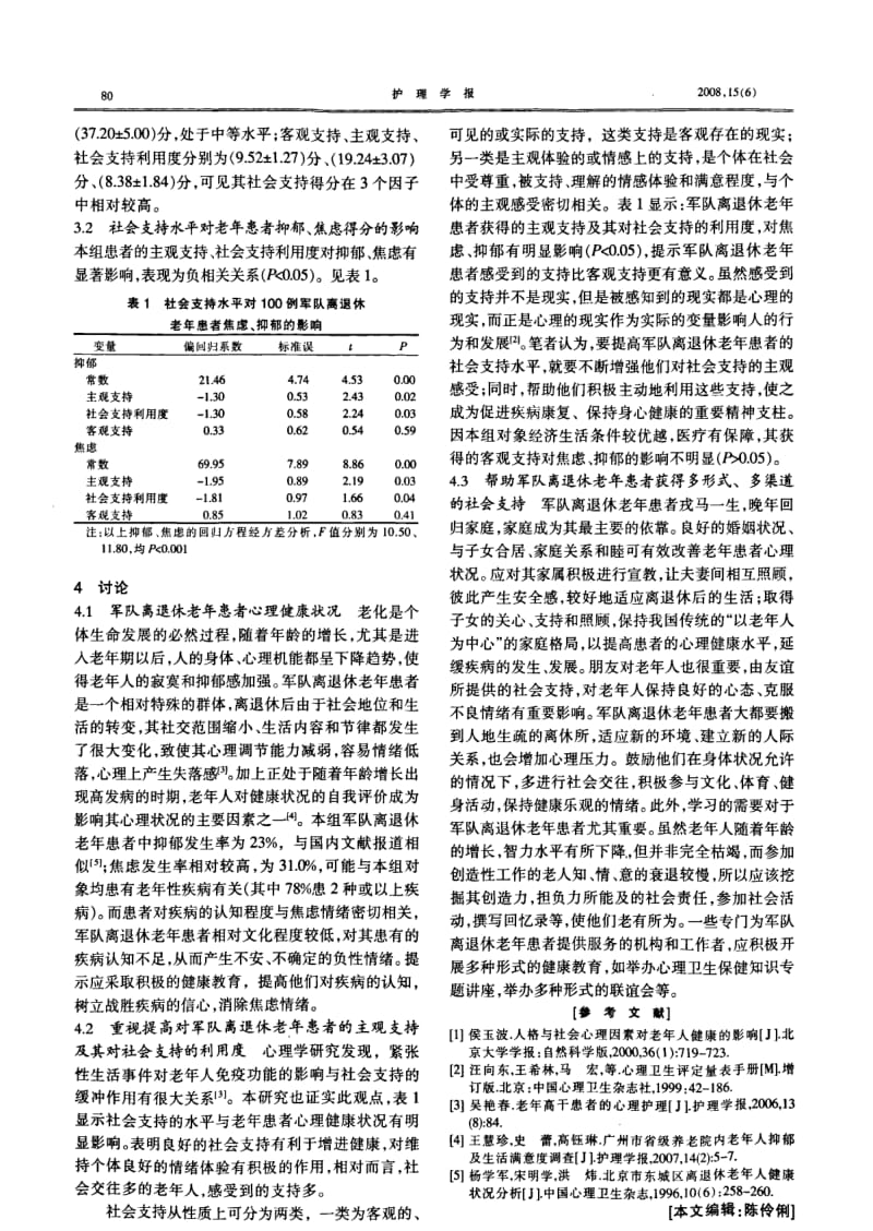 社会支持对军队离退休老年患者焦虑抑郁的影响.pdf_第2页