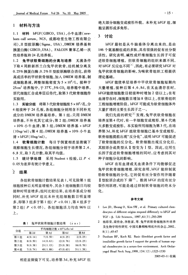 碱性成纤维细胞生长因子对兔甲状软骨细胞的影响.pdf_第2页