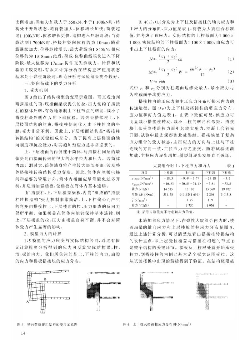 福建兴业银行大厦搭接柱转换结构有限元分析和预应力策略.pdf_第2页