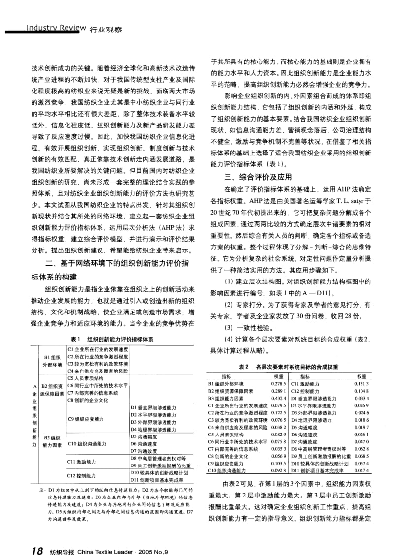 纺织导报-网络环境下纺织企业组织创新能力评价及提升.pdf_第2页