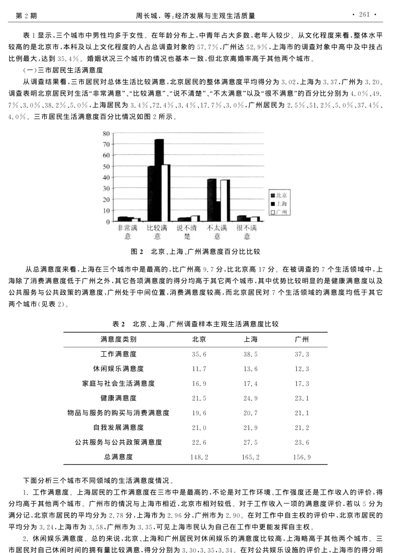 经济发展与主观生活质量以北京、上海、广州为例.pdf_第3页