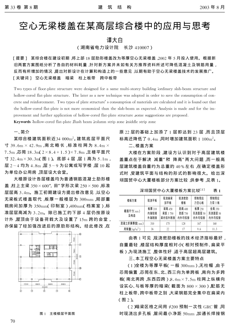 空心无梁楼盖在某高层综合楼中的应用与思考.pdf_第1页