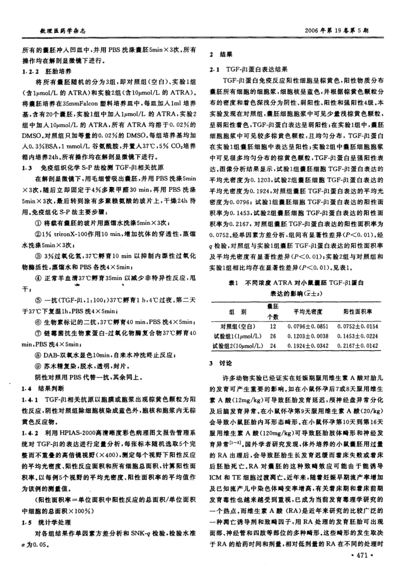 维生素A酸对小鼠囊胚TGF-β1蛋白表达的影响.pdf_第2页