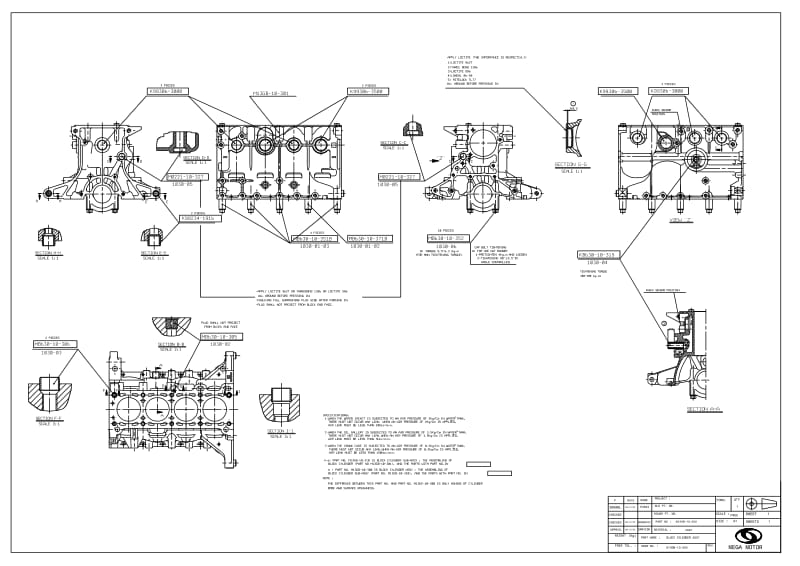 缸体图纸-DRAWING CYLINDER BLOCK ERUO4 Machining.pdf_第2页