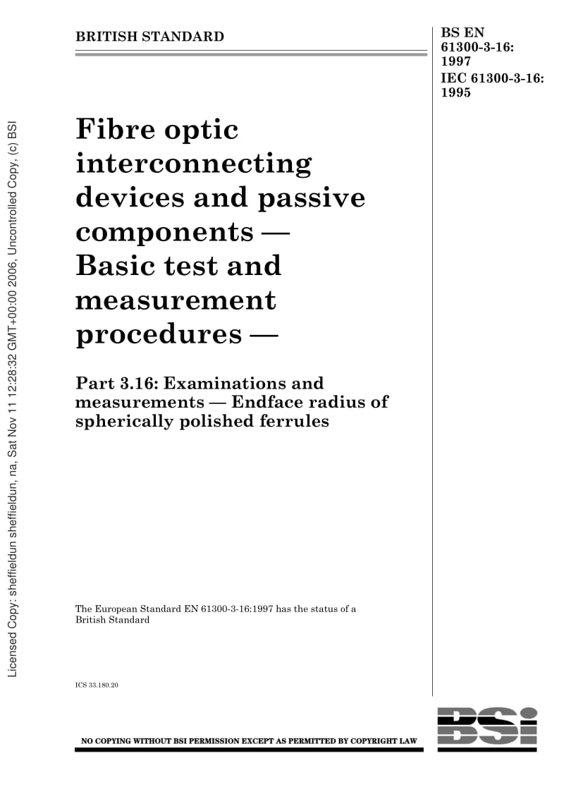 BS-EN-61300-3-16-1997 IEC-61300-3-16-1995.pdf_第1页