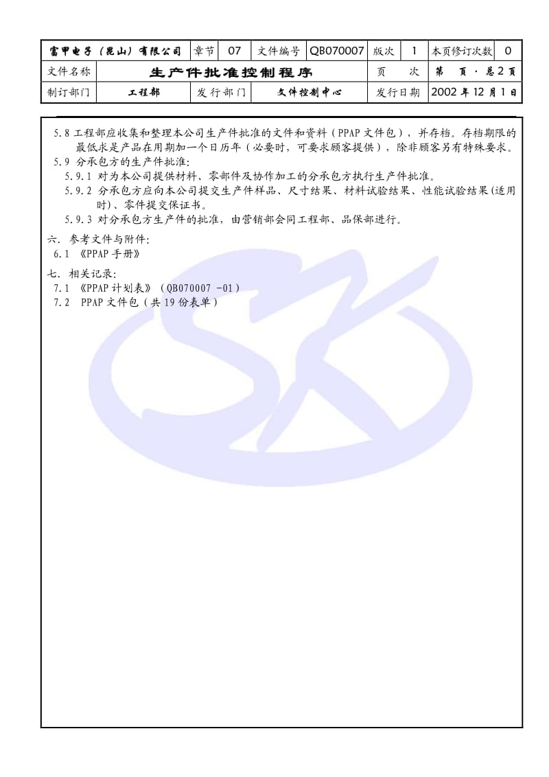 03833-PPAP 生产件批准控制程序.pdf_第2页