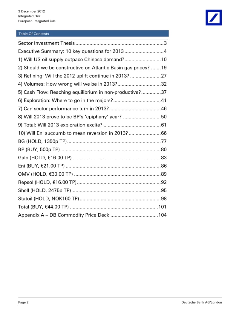 EUROPEAN_INTEGRATED_OILS_2013_OUTLOOK：MUCH_TO_PROVE-2012-12-03.pdf_第2页