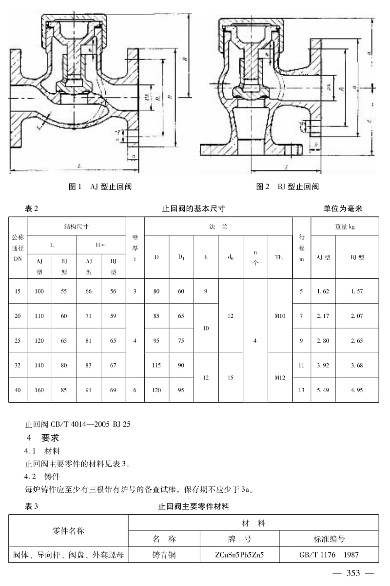 CB／T 4014-2005 J类法兰青铜0.5MPa止回阀.pdf_第2页