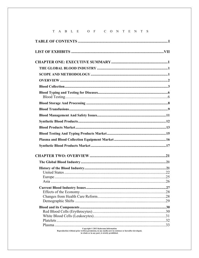 Blood： The Worldwide Market for Blood Products, Blood Testing, Blood Equipment, and Synthetic Blood Products.pdf_第3页