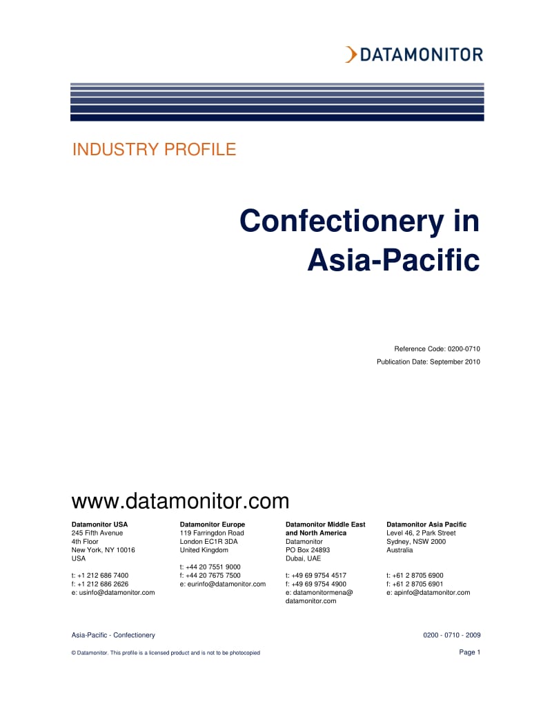 Confectionery in Asia-Pacific 2009-2014.pdf_第1页