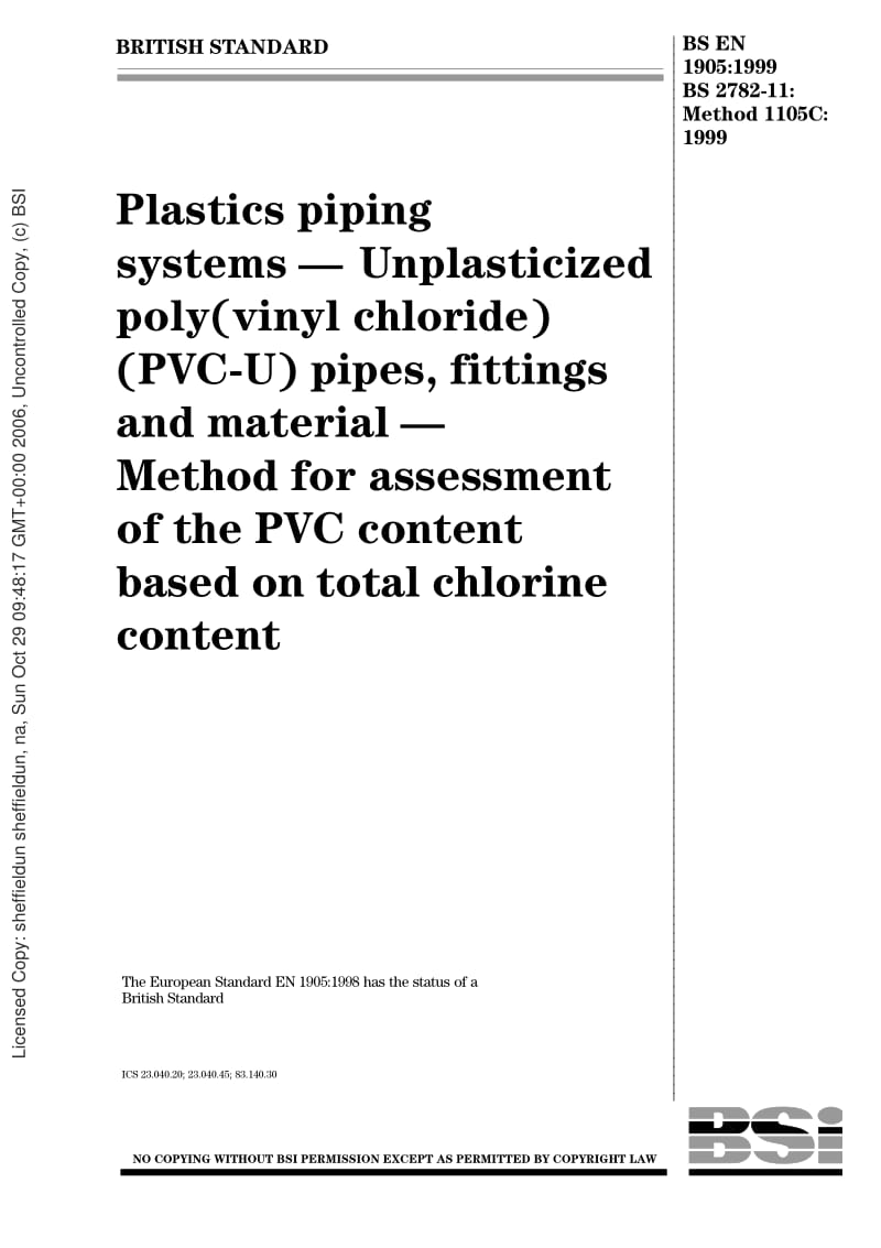 BS-EN-1905-1999 BS-2782-11-METHOD-1105C-1999.pdf_第1页