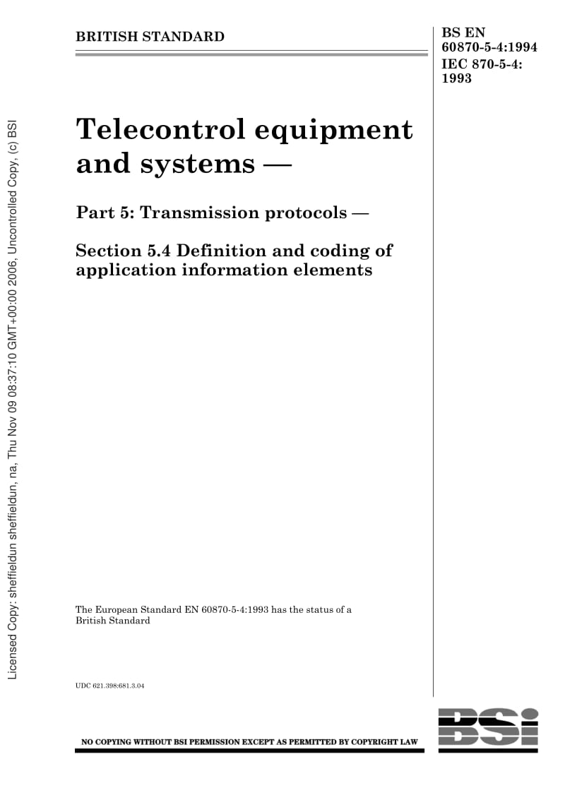 BS-EN-60870-5-4-1994 IEC-60870-5-4-1993.pdf_第1页