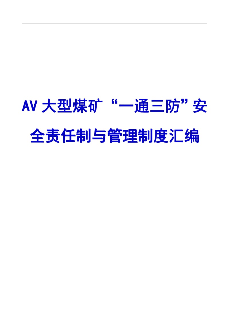 AV大型煤矿“一通三防”安全责任制与管理制度汇编【精品煤矿管理参考资料】 .pdf_第1页