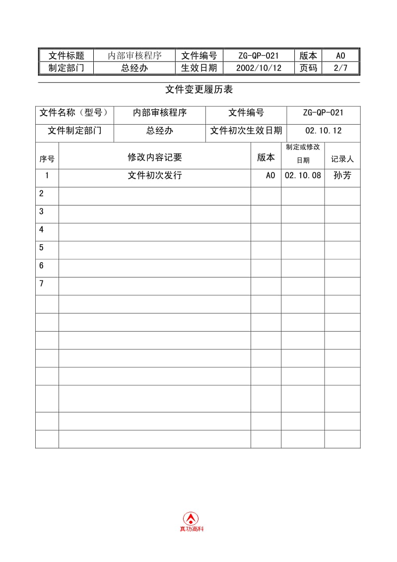 02992-质量管理体系认证-二级文件-程序-QP-021内部审核程序.pdf_第2页