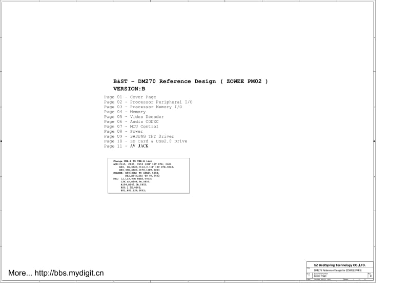 MP3、MP4维修资料：卓翼PM02(DM-270)-MP4电路原理图.pdf_第1页