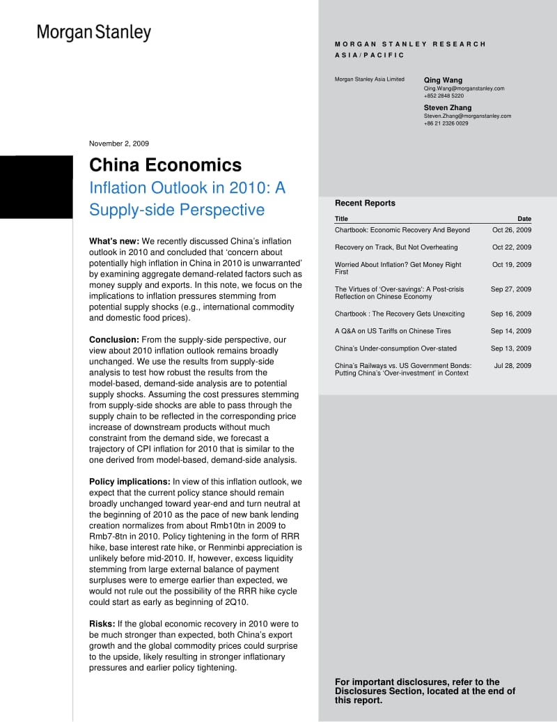 MS-China Economics-Inflation Outlook in 2010-091102.pdf_第1页