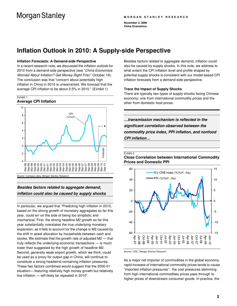 MS-China Economics-Inflation Outlook in 2010-091102.pdf_第2页