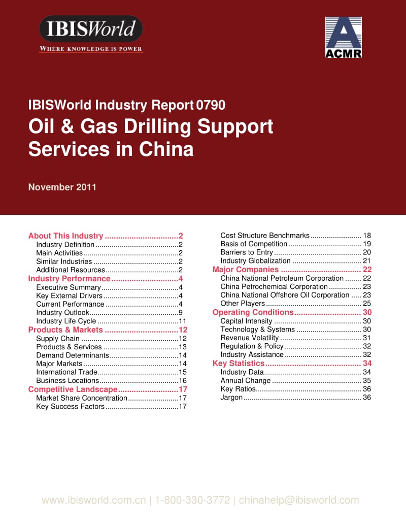 Industry Report - Oil and Gas Drilling Support Services in China.pdf_第1页