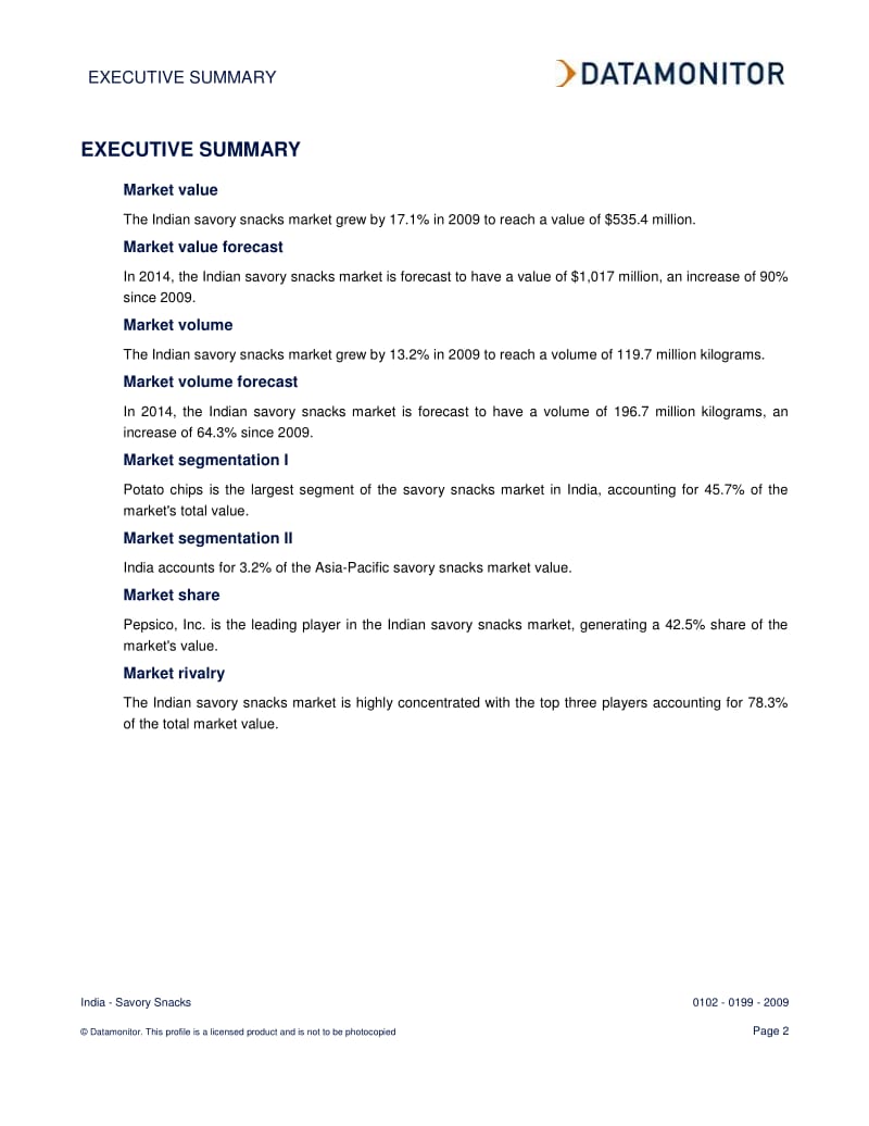 Savory Snacks in India 2009-2014.pdf_第2页