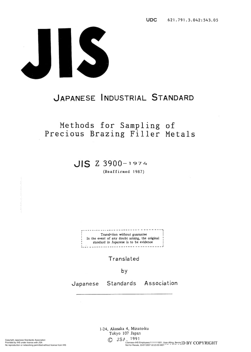 JIS-Z-3900-1974-R1987-ENG.pdf_第1页