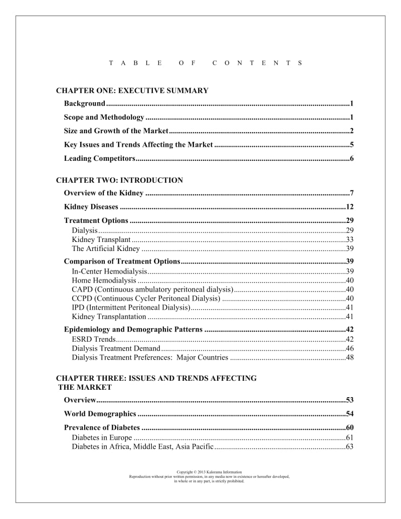 The World Market for Dialysis Equipment and Services (United States, Japan, UK, Italy, India, China, Australia and Canada ).pdf_第3页