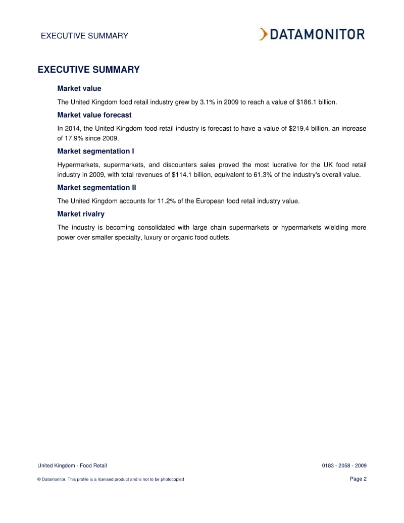 Industry Report - Food Retail in the United Kingdom.pdf_第2页