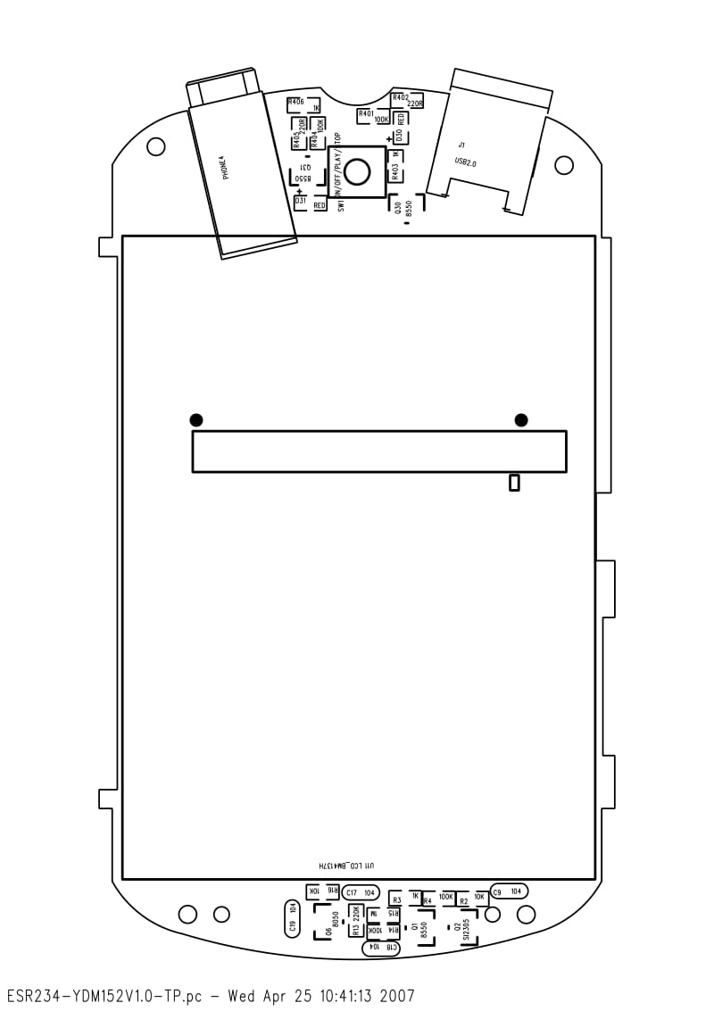 MP3、MP4维修资料：汇影HY-619-板号ESR234-YDM152-RK2606A电路图.pdf_第1页