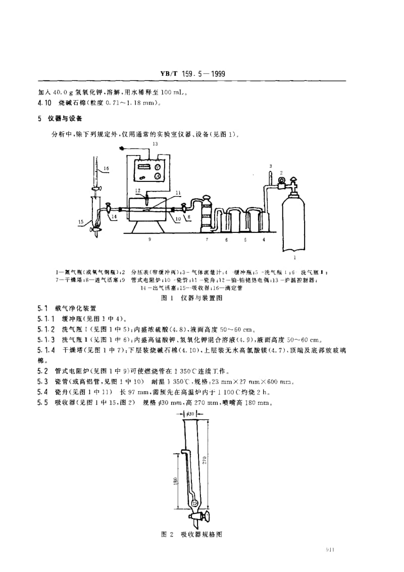 YB／T 159.5-1999 钛精矿(岩矿) 化学分析方法：燃烧碘量法测定磷含量.pdf_第3页